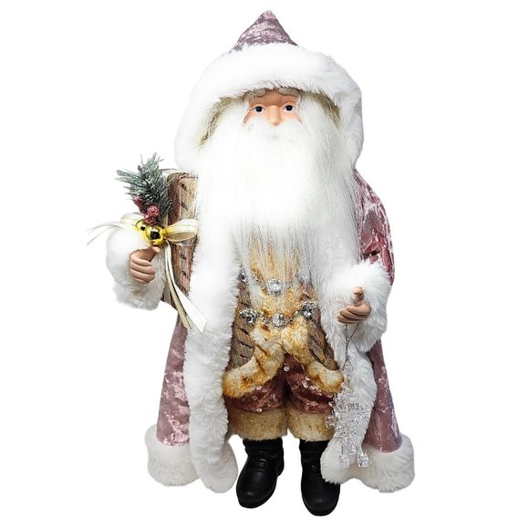 Rose Gold Pink Upright 20" Santa Christmas Party Decor - Picture 6 of 6